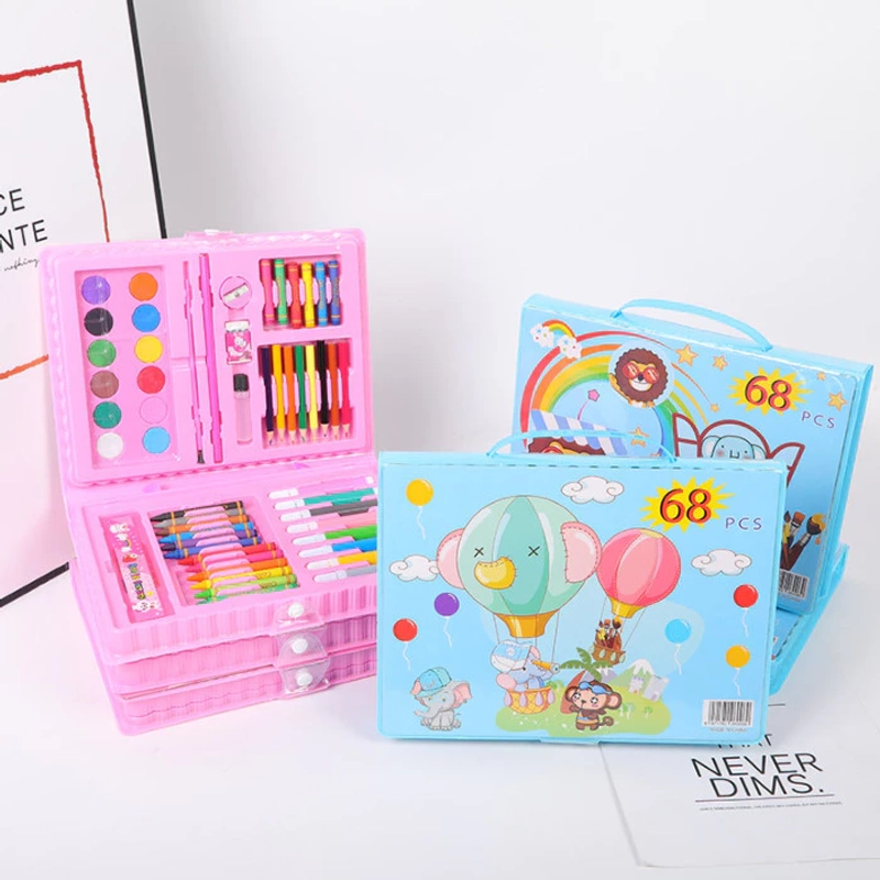 Product image KAHASIL - Pensil Warna Crayon Krayon Kerayon Set 68 Pcs Lengkap Alat Melukis Menggambar Mewarnai 68 PCS BIRU
